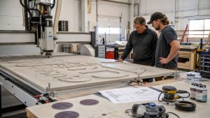 Professional workshop handling outsourced HDU sign production